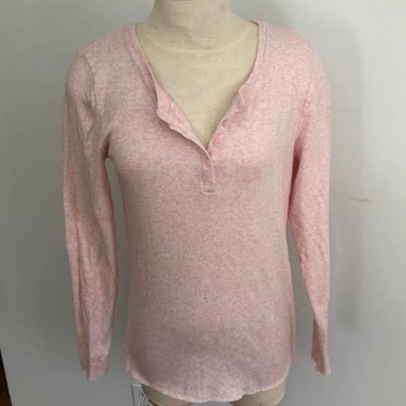 Sundance Tops - Sundance Ribbed Long Sleeve Henley Shirt Size Large